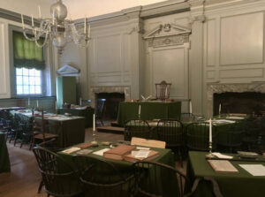 Constitution and declaration signing room, independence hall, Philadelphia, Pennsylvania